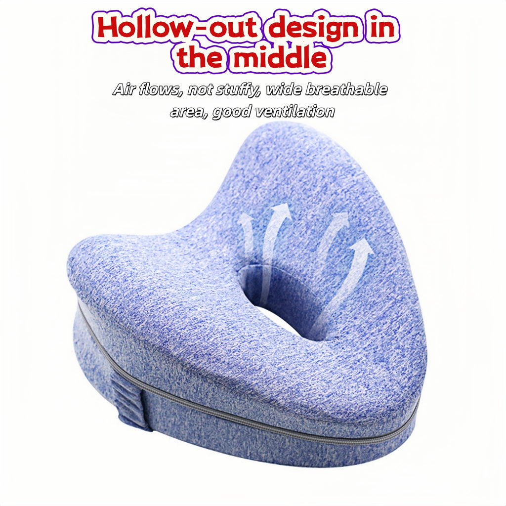 Heart-Shaped Memory Foam Leg Pillow for Side Sleepers – Ergonomic Knee & Hip Support, Breathable Design