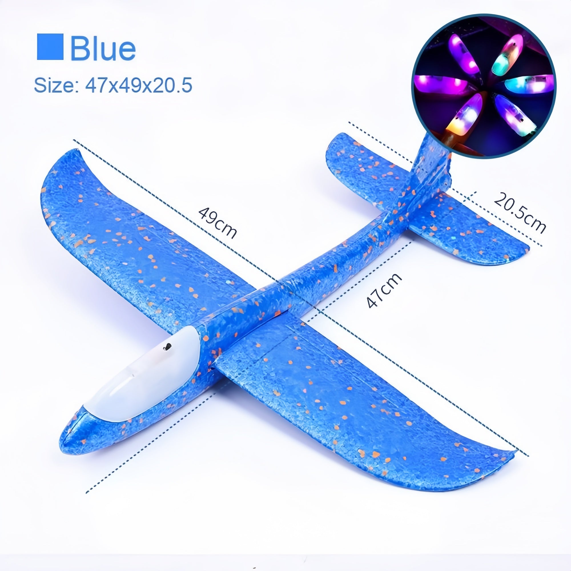 Kids Foam Glider Plane 47cm | LED Light Options