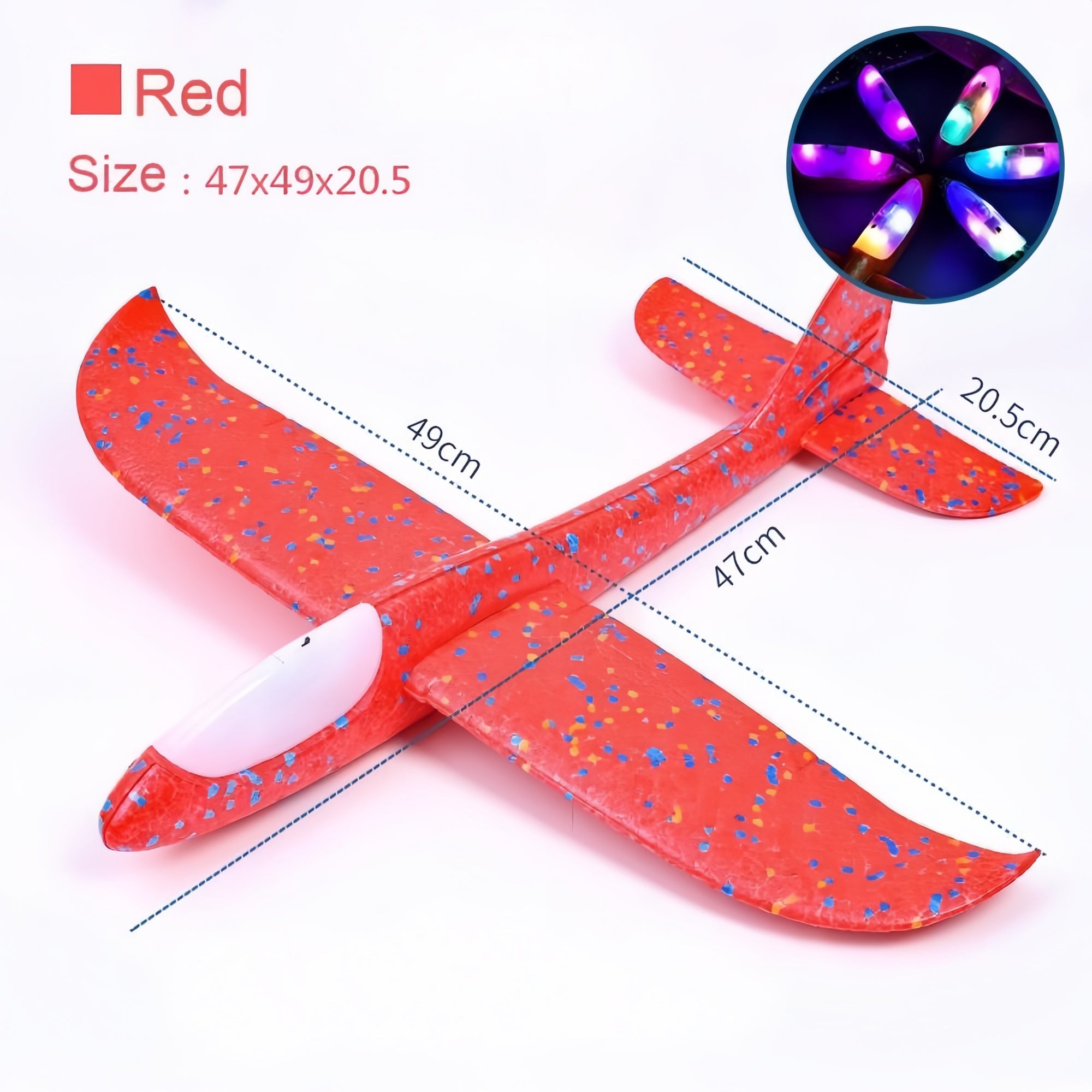 Kids Foam Glider Plane 47cm | LED Light Options