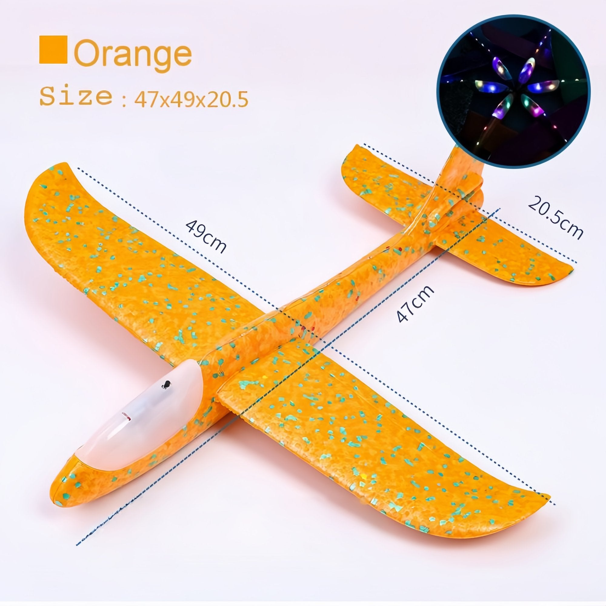 Kids Foam Glider Plane 47cm | LED Light Options