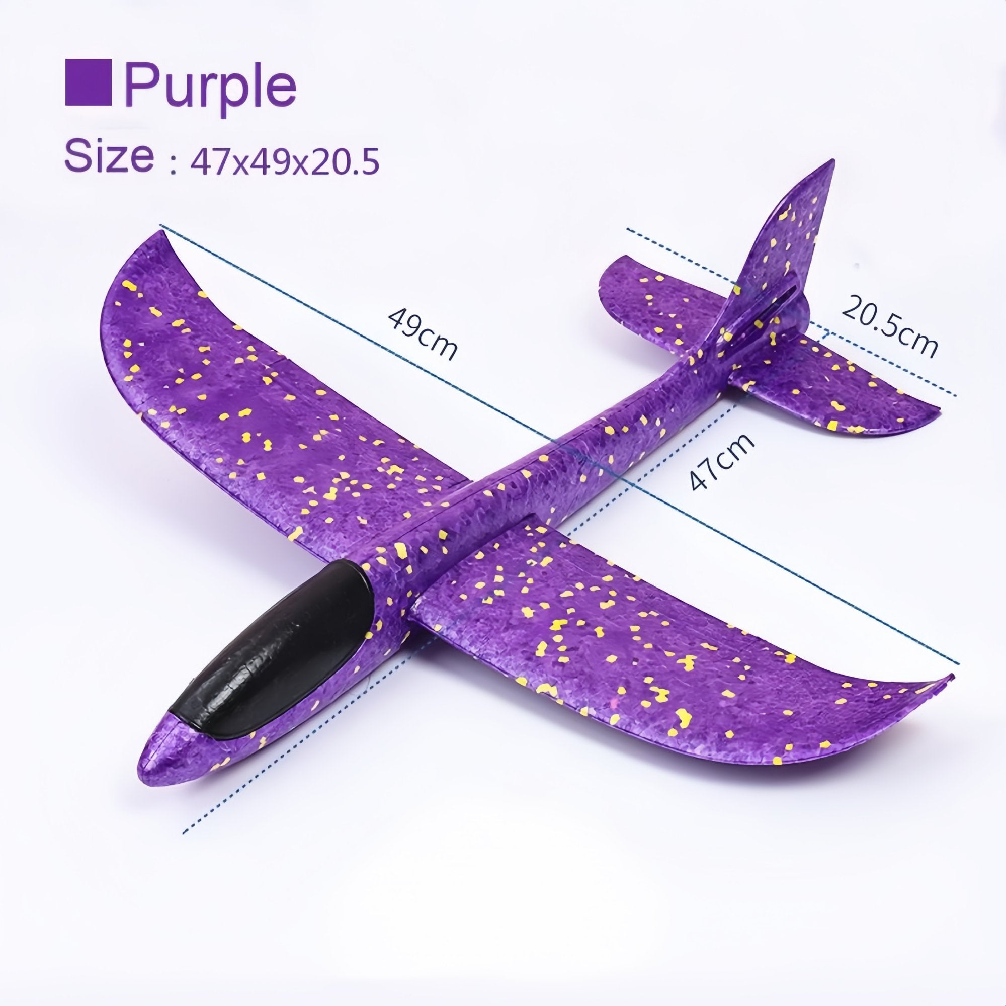 Kids Foam Glider Plane 47cm | LED Light Options