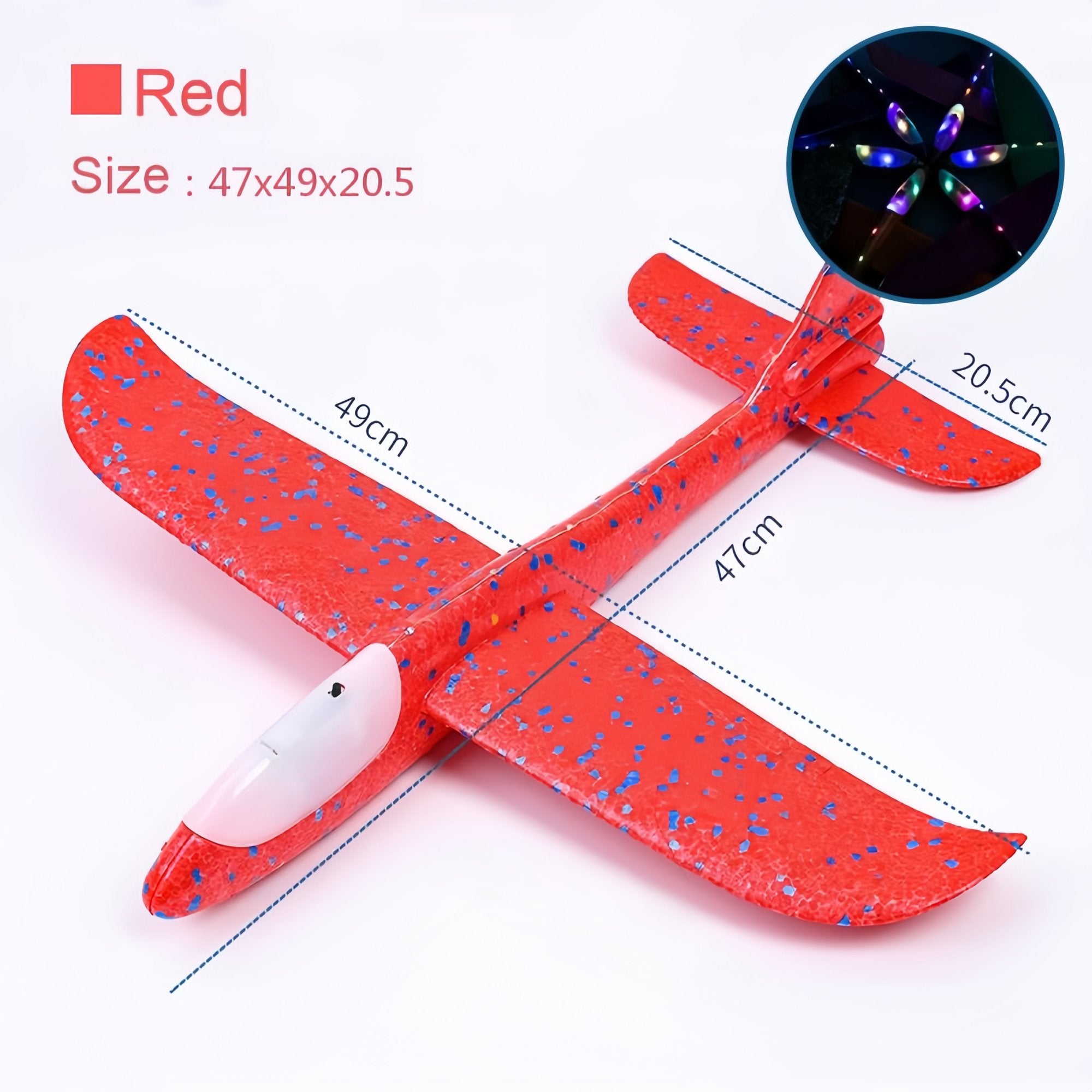 Kids Foam Glider Plane 47cm | LED Light Options