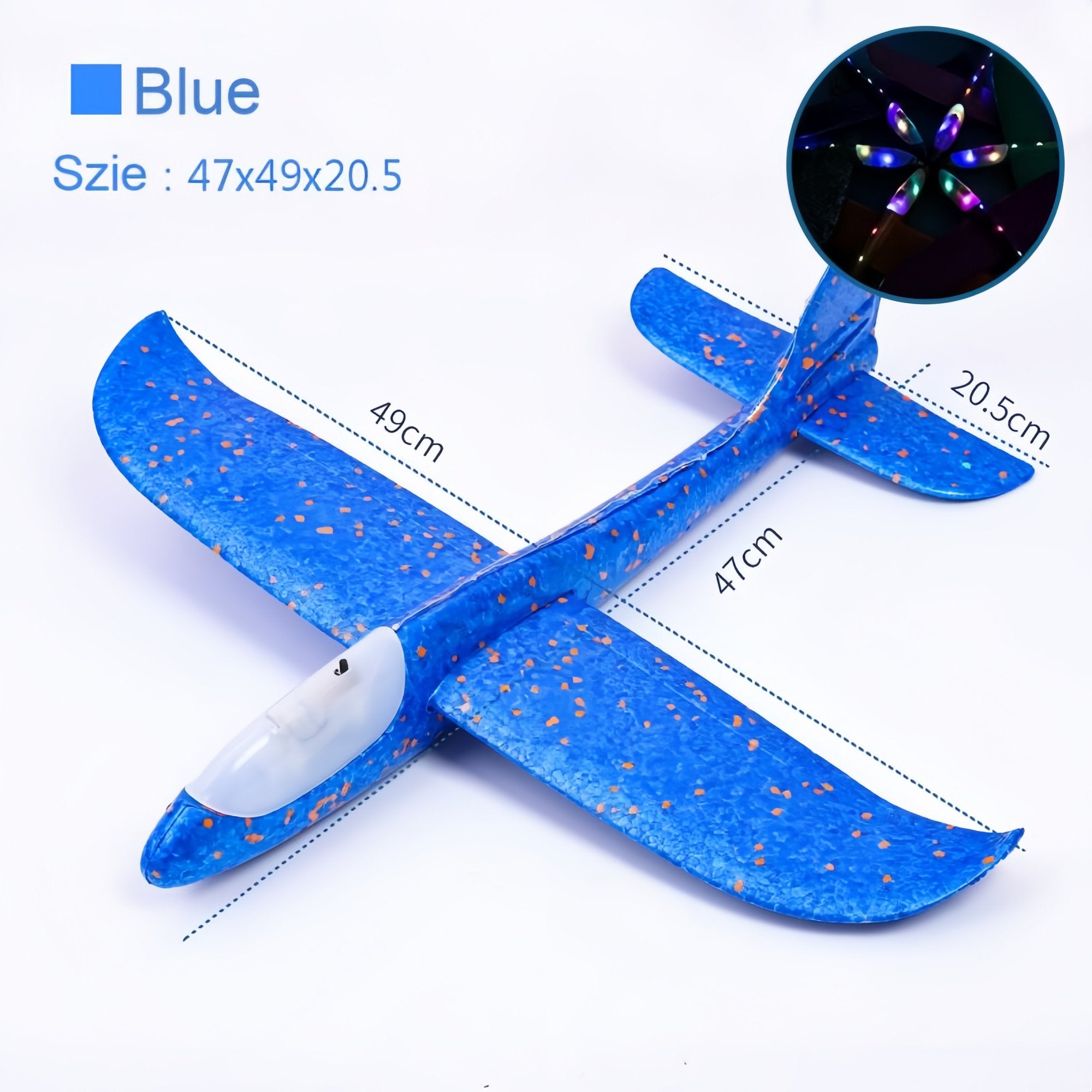 Kids Foam Glider Plane 47cm | LED Light Options