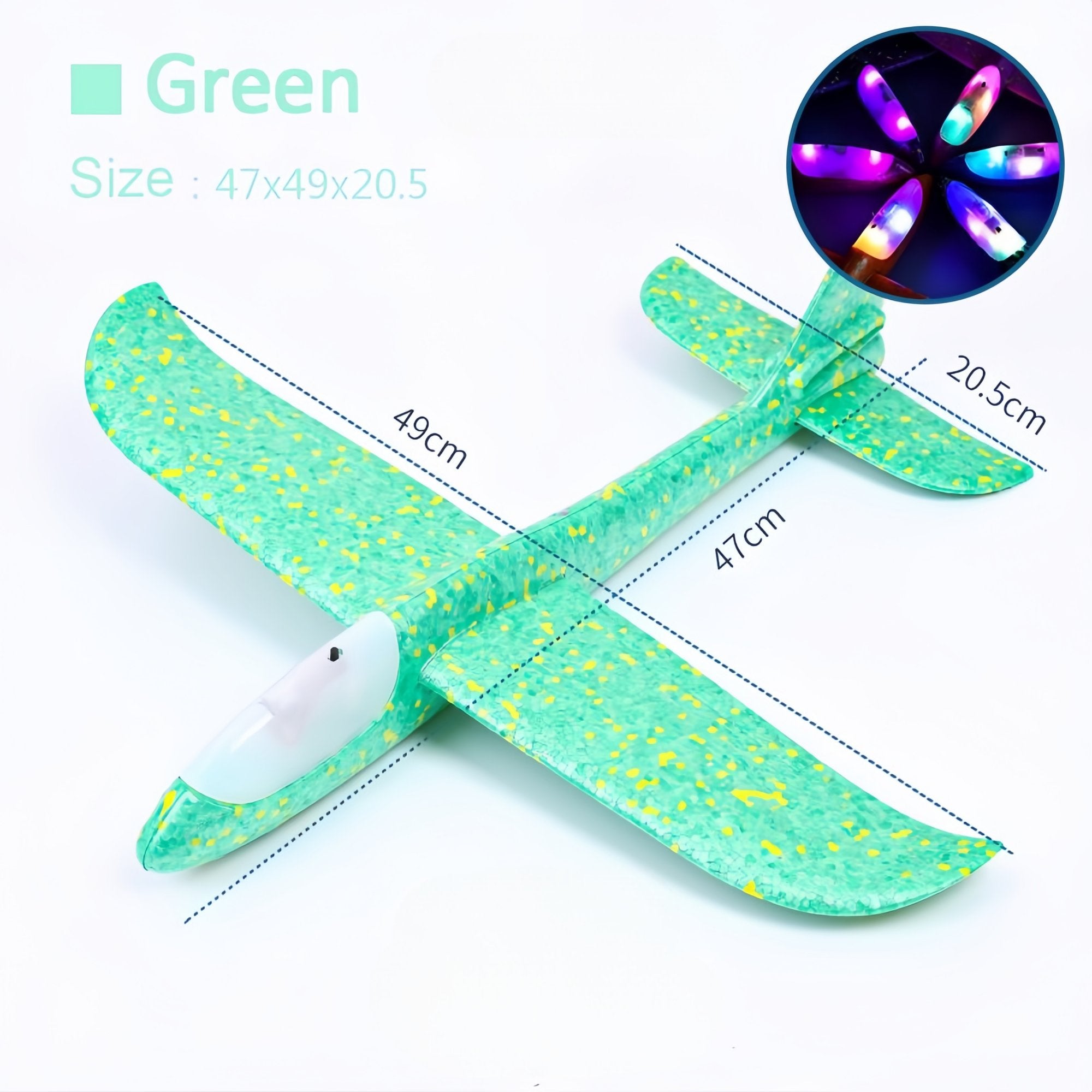 Kids Foam Glider Plane 47cm | LED Light Options