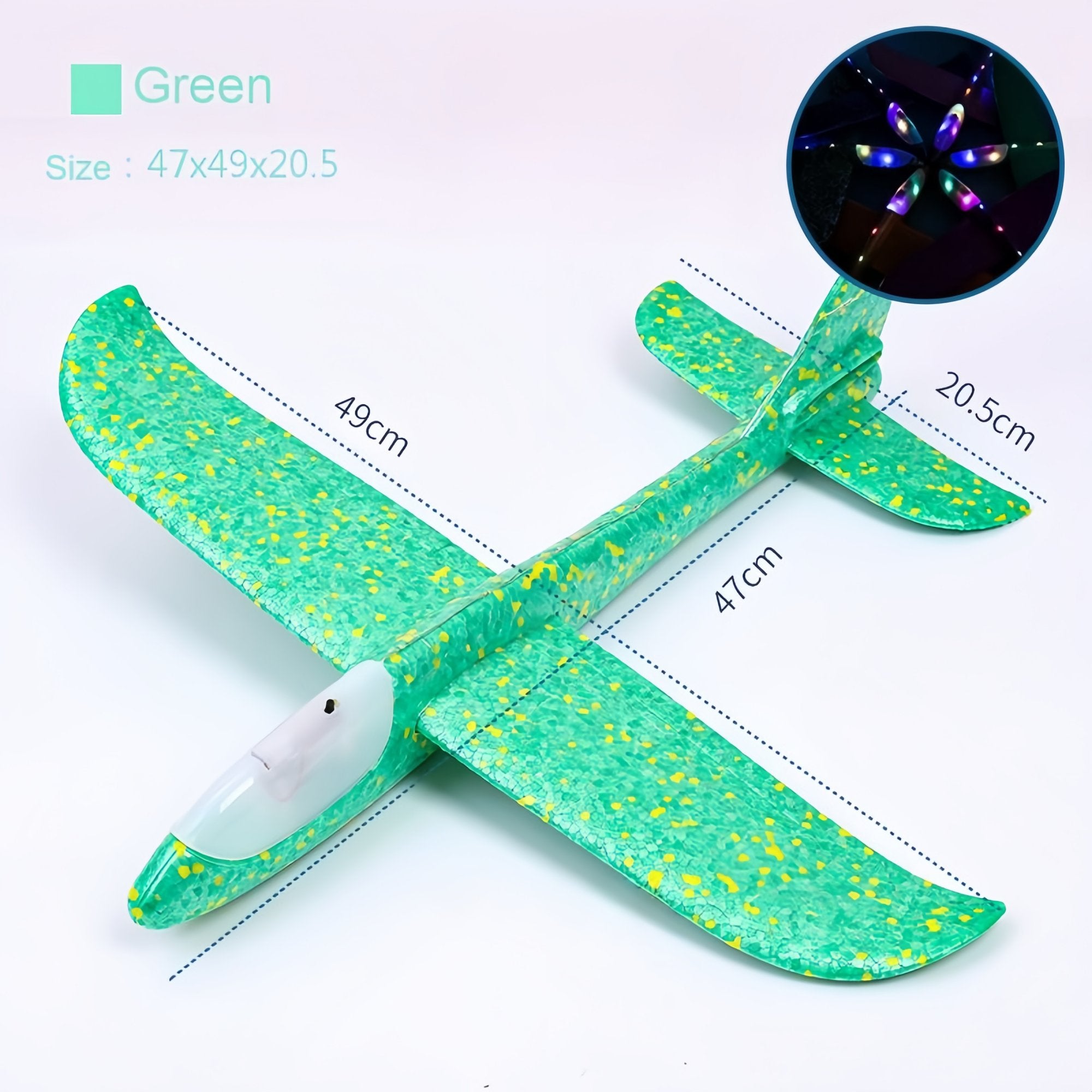 Kids Foam Glider Plane 47cm | LED Light Options