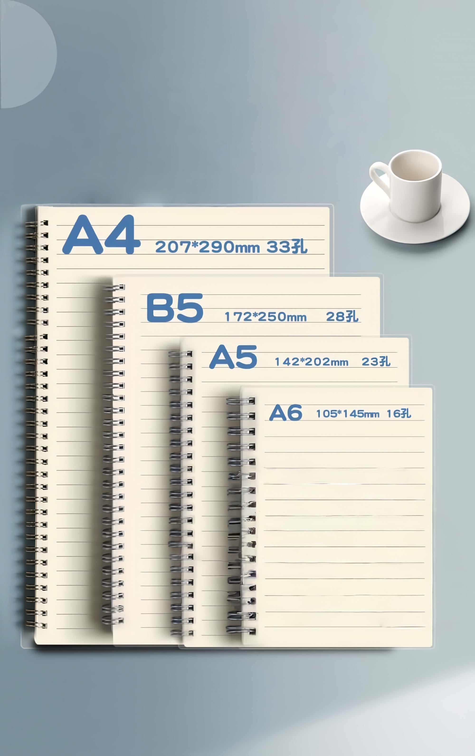 A6/A5 80-Sheet Notebook | Eye-Care Paper | Grid/Blank/Lined