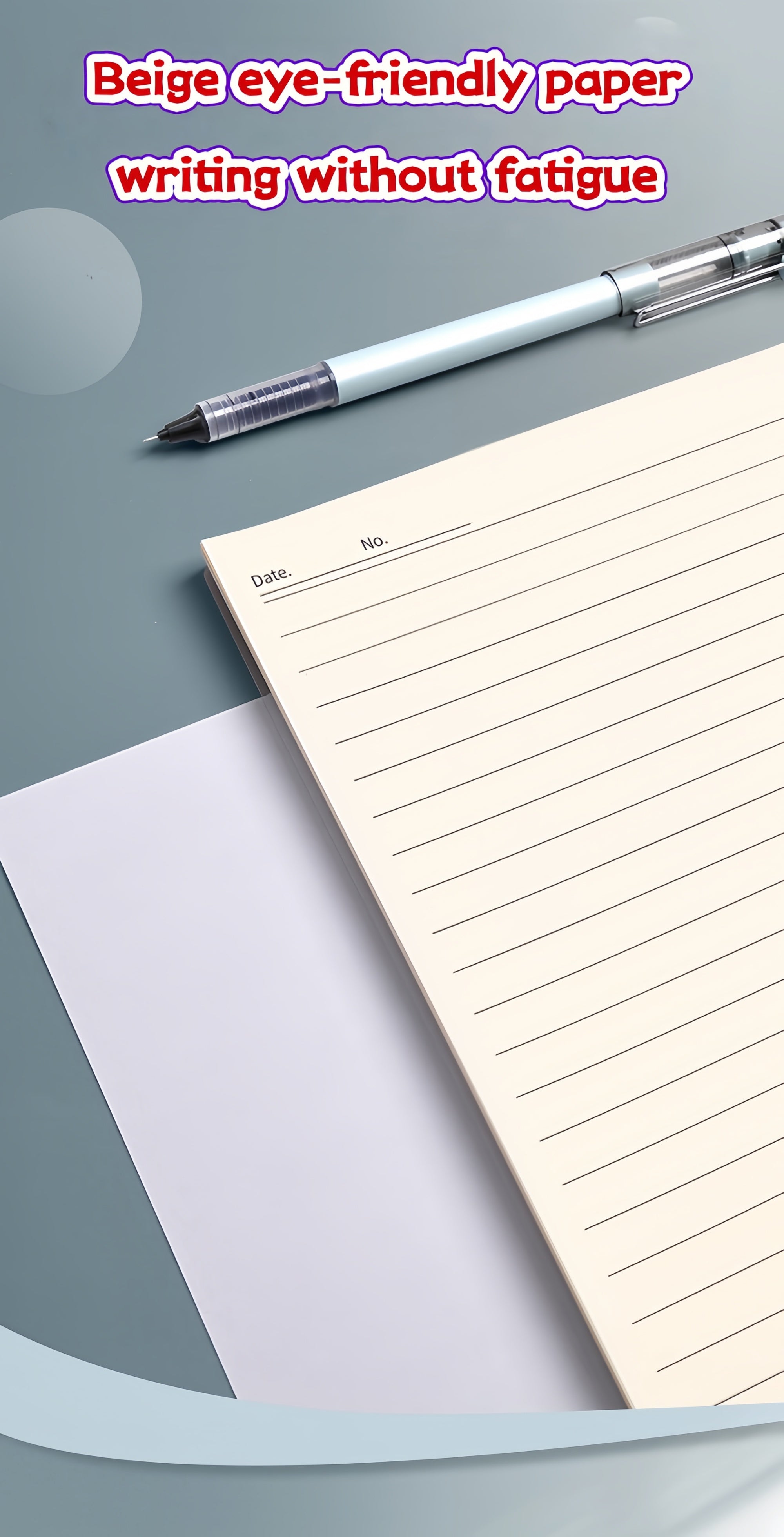 A6/A5 80-Sheet Notebook | Eye-Care Paper | Grid/Blank/Lined