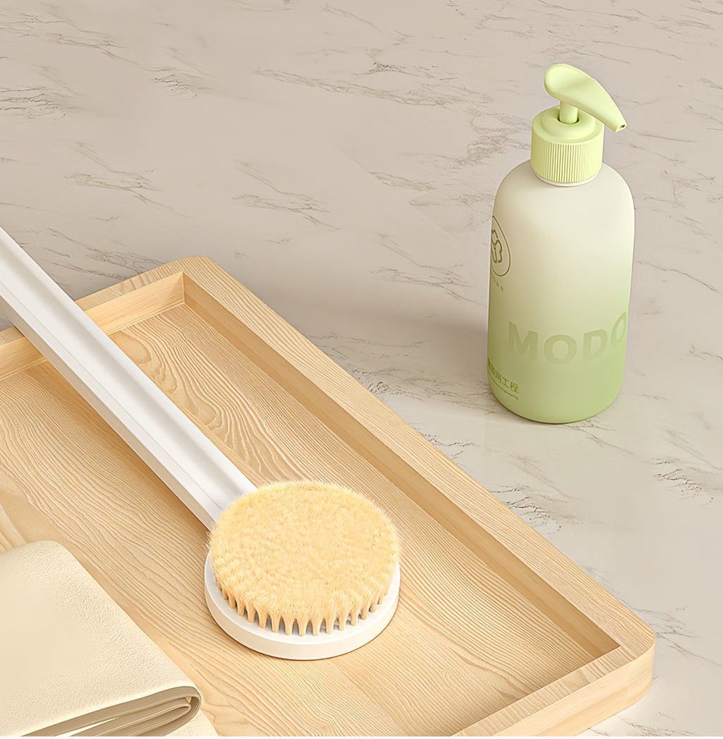 Long Handle Back Scrubber Bath Brush – Soft Bristles, Deep Cleansing, Rich Lather (149 Bristles, 36cm)