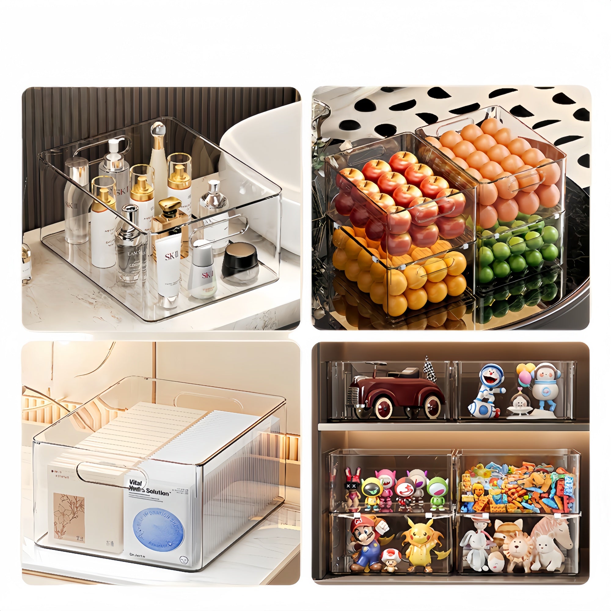Clear Acrylic Storage Bins | Desk Organizer