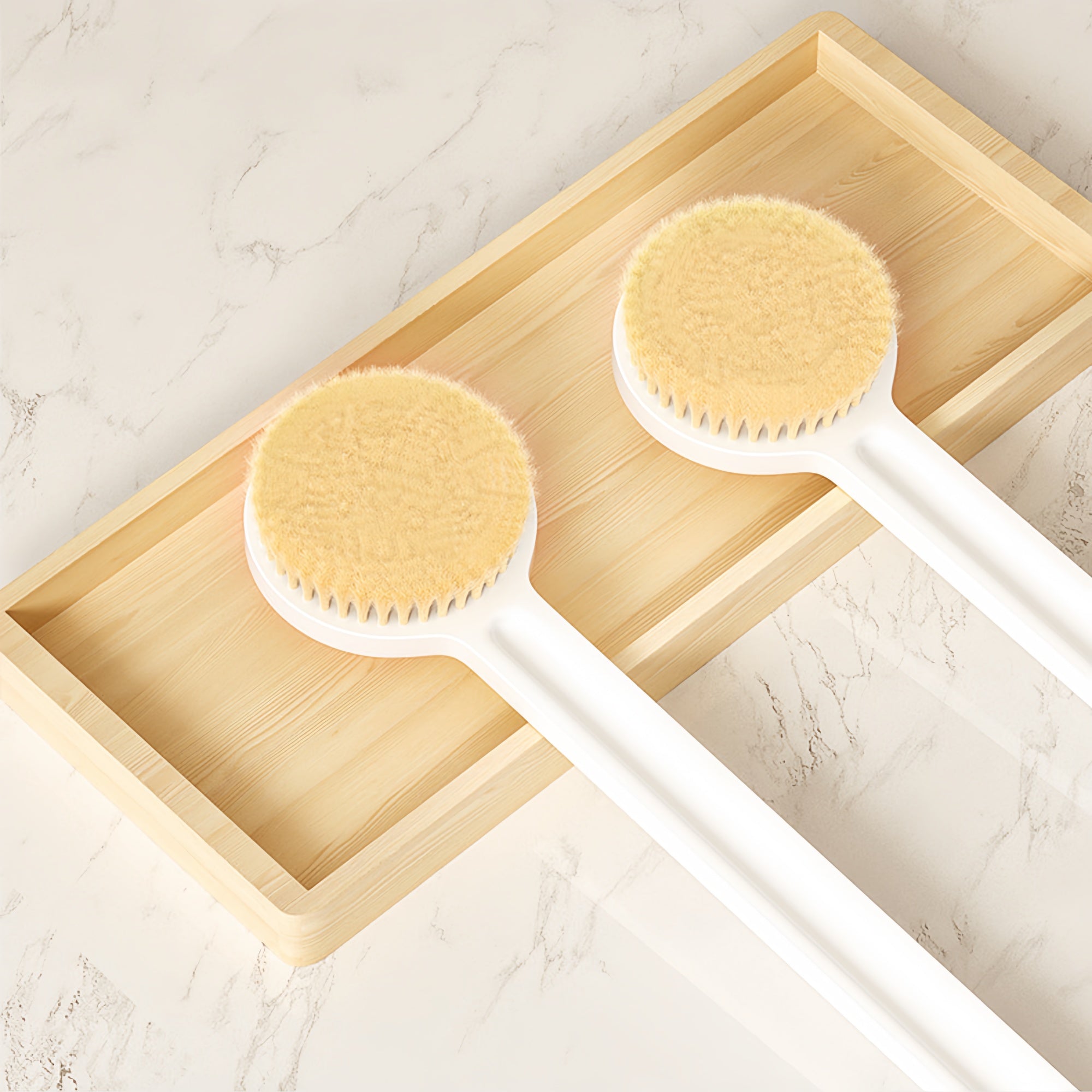Long Handle Back Scrubber Bath Brush – Soft Bristles, Deep Cleansing, Rich Lather (149 Bristles, 36cm)