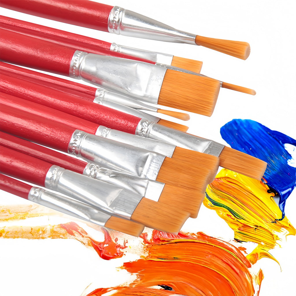 BEST PEN® Professional Art Paint Brushes Set – 12-Pack All-Purpose Nylon Brushes for Acrylic, Oil, Watercolor & Craft