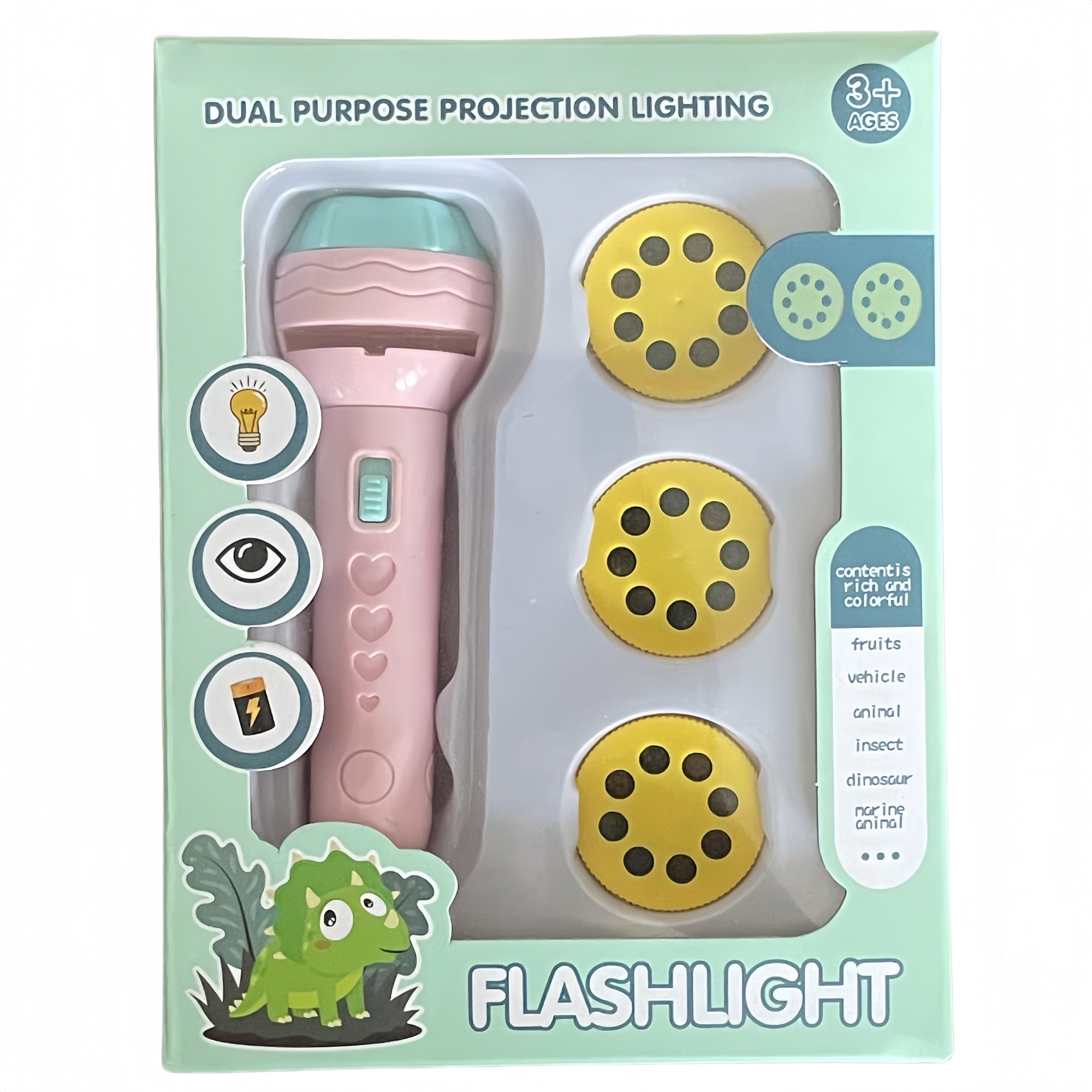 Kids Projection Flashlight Toy | 2-in-1 Learning Light
