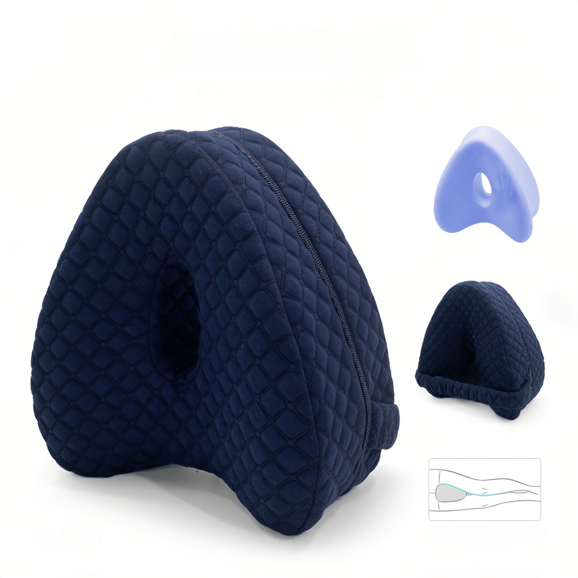 Heart-Shaped Memory Foam Leg Pillow for Side Sleepers – Ergonomic Knee & Hip Support, Breathable Design