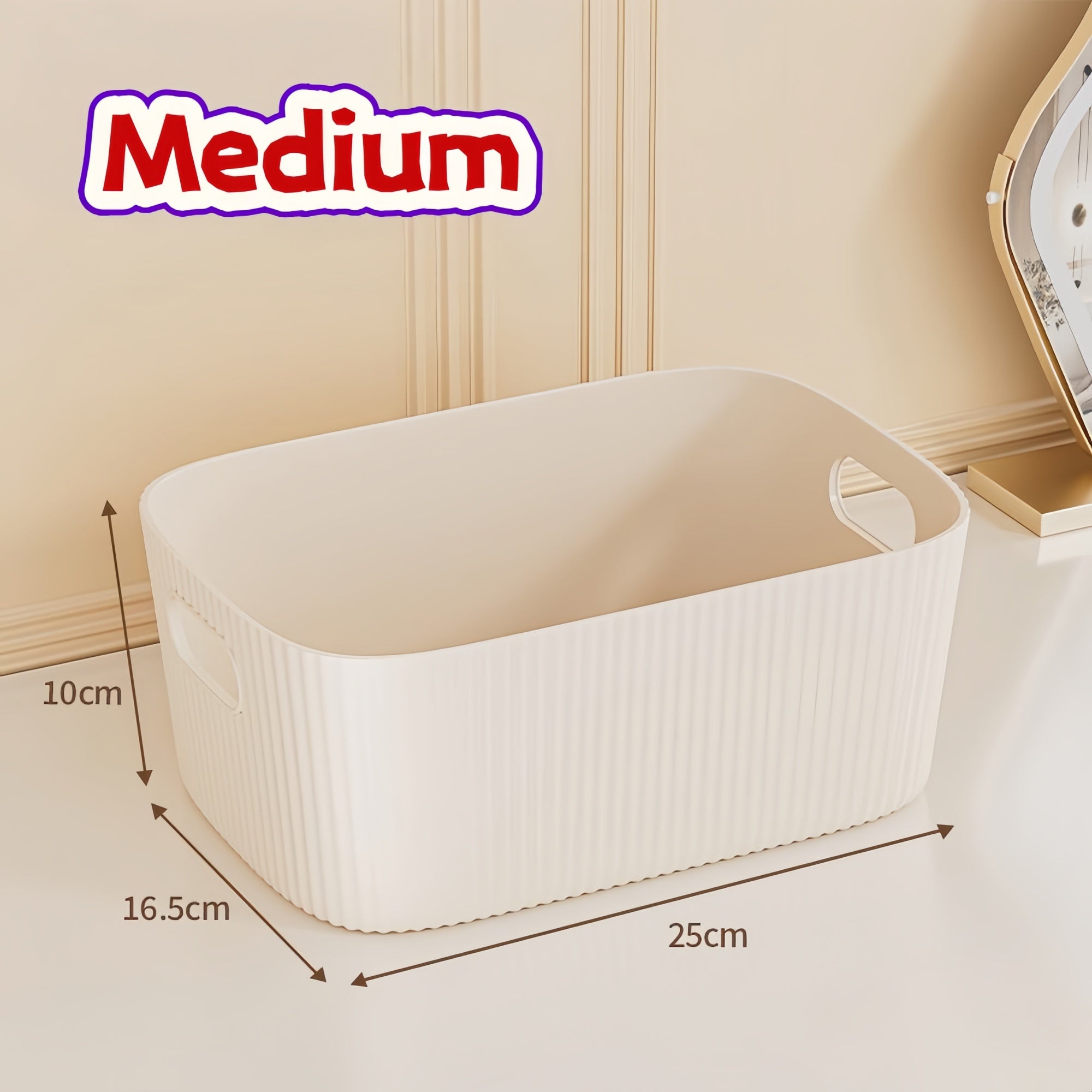 Creamy White Storage Bins | 3 Sizes for Home