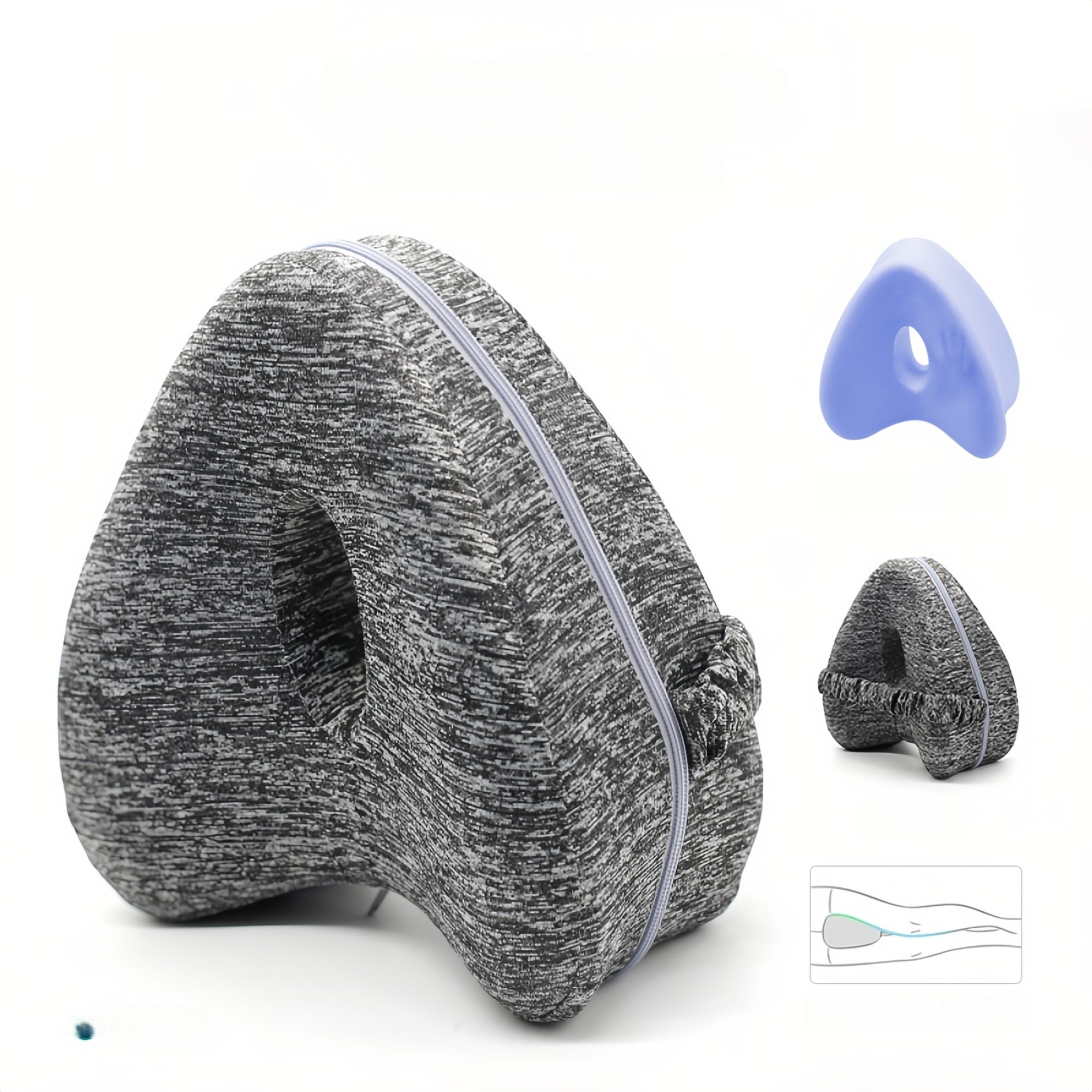 Heart-Shaped Memory Foam Leg Pillow for Side Sleepers – Ergonomic Knee & Hip Support, Breathable Design