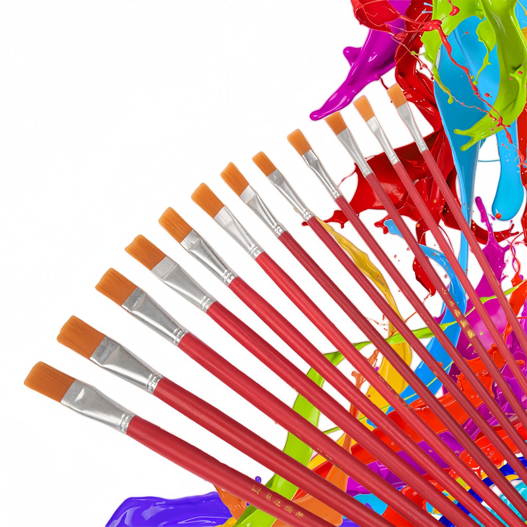 BEST PEN® Professional Art Paint Brushes Set – 12-Pack All-Purpose Nylon Brushes for Acrylic, Oil, Watercolor & Craft