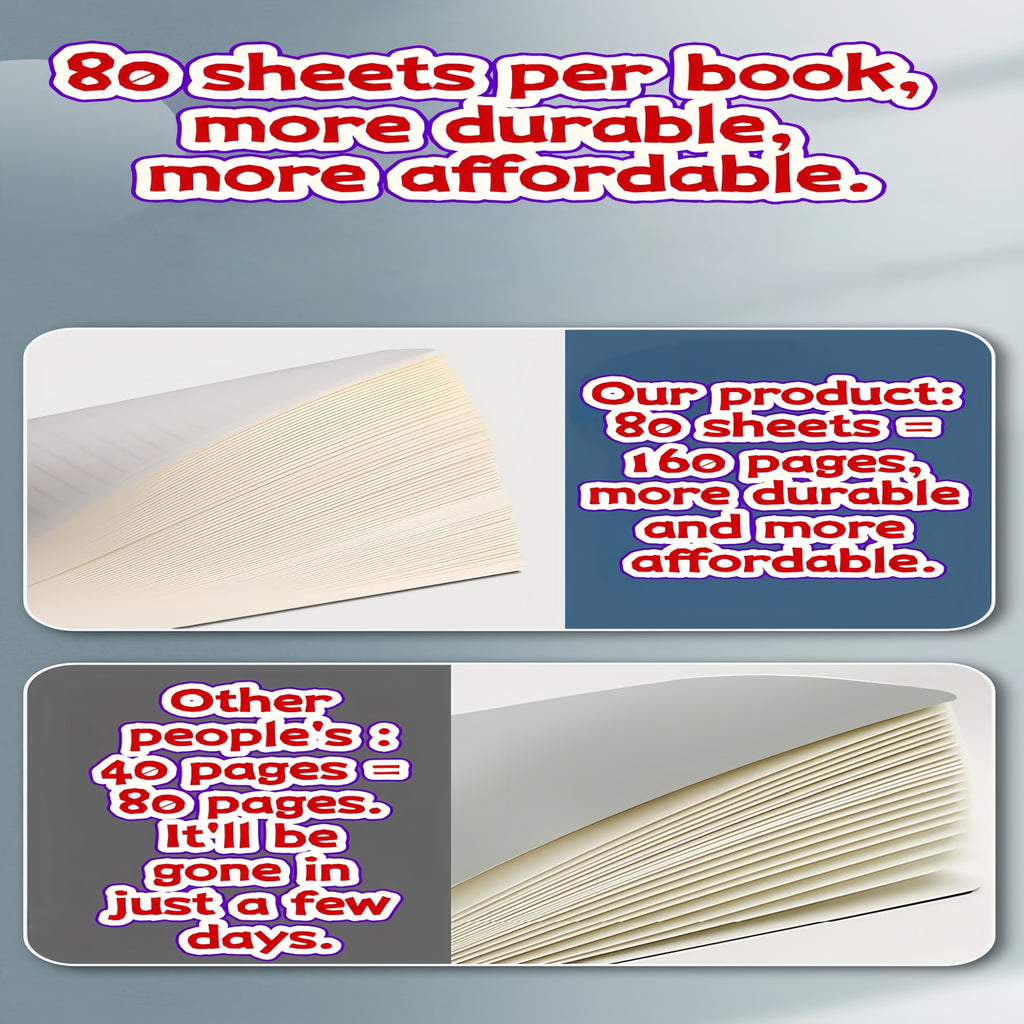 A6/A5 80-Sheet Notebook | Eye-Care Paper | Grid/Blank/Lined
