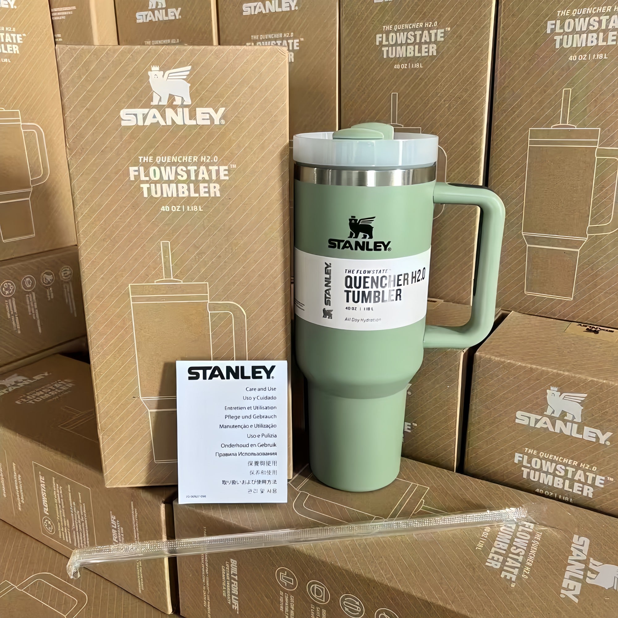 Stanley The Quencher H2.0 FlowState™ Tumbler 40 oz | All-Day Hot & Cold Temp Control, Leak-Proof | Iconic Huge Capacity