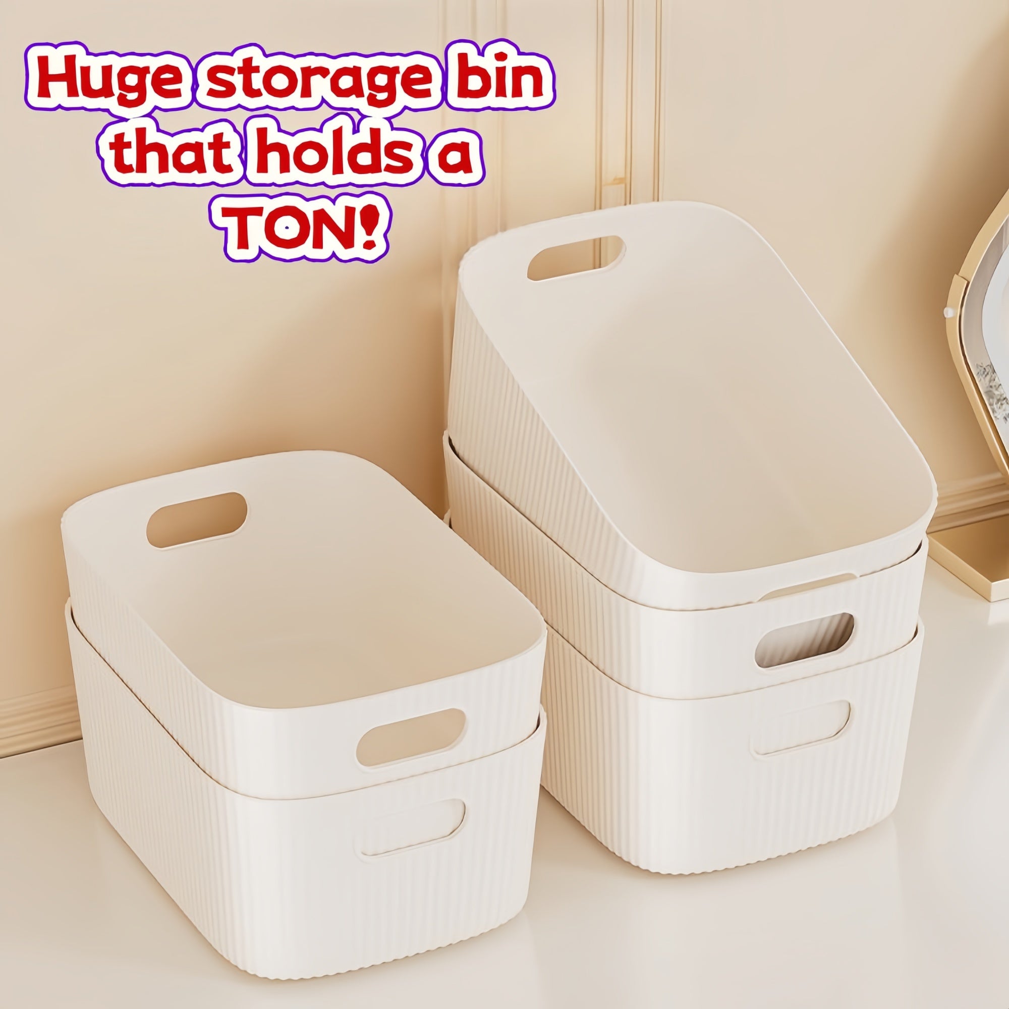 Creamy White Storage Bins | 3 Sizes for Home