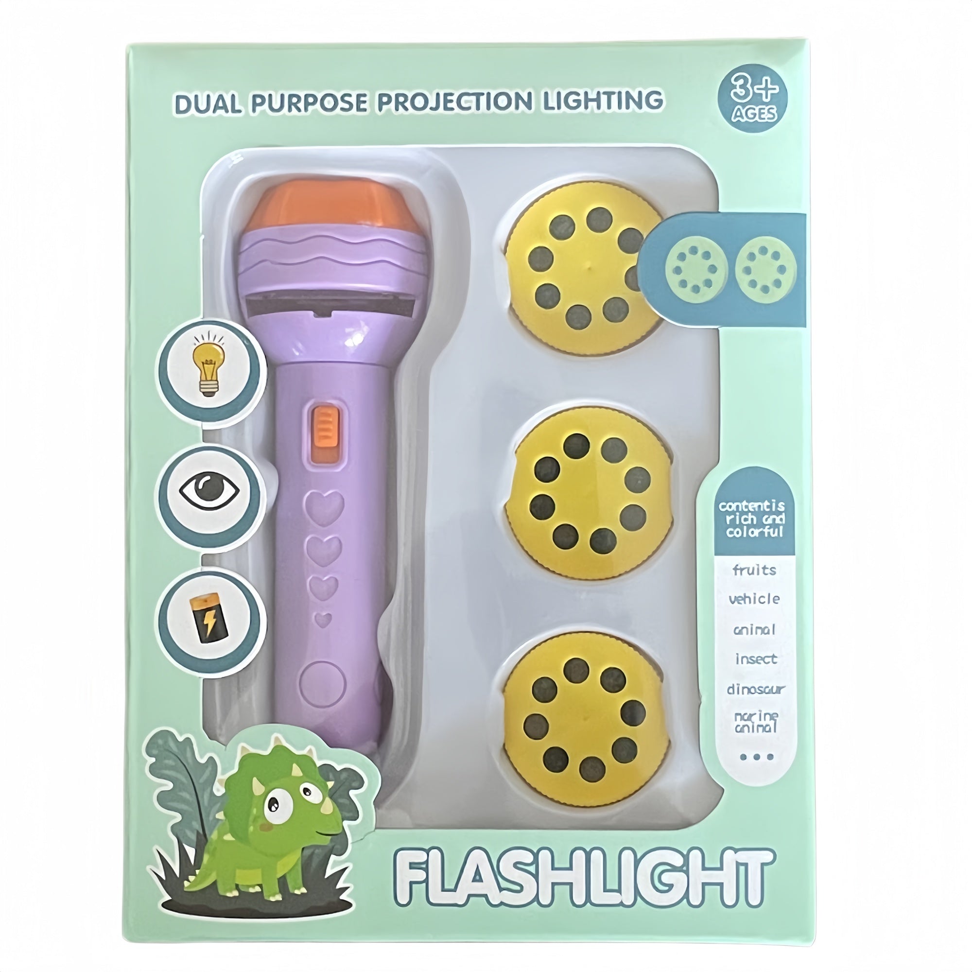 Kids Projection Flashlight Toy | 2-in-1 Learning Light