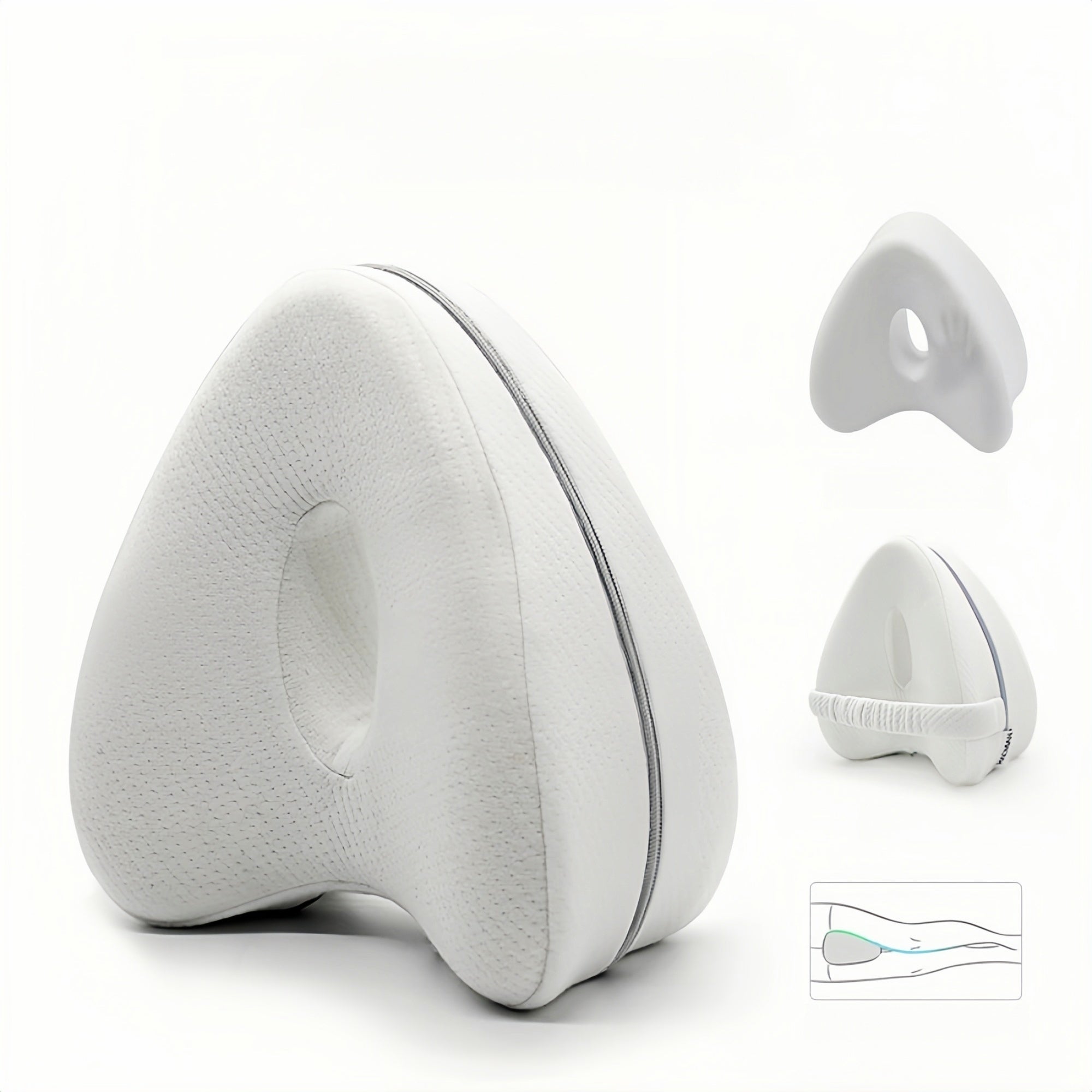Heart-Shaped Memory Foam Leg Pillow for Side Sleepers – Ergonomic Knee & Hip Support, Breathable Design