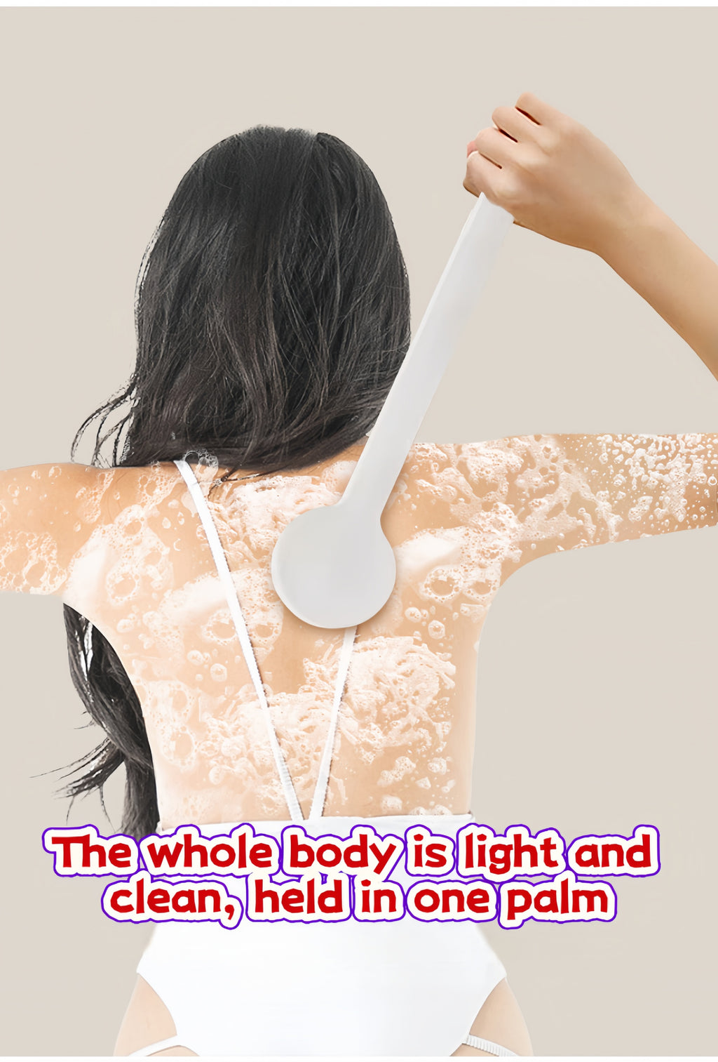 Long Handle Back Scrubber Bath Brush – Soft Bristles, Deep Cleansing, Rich Lather (149 Bristles, 36cm)