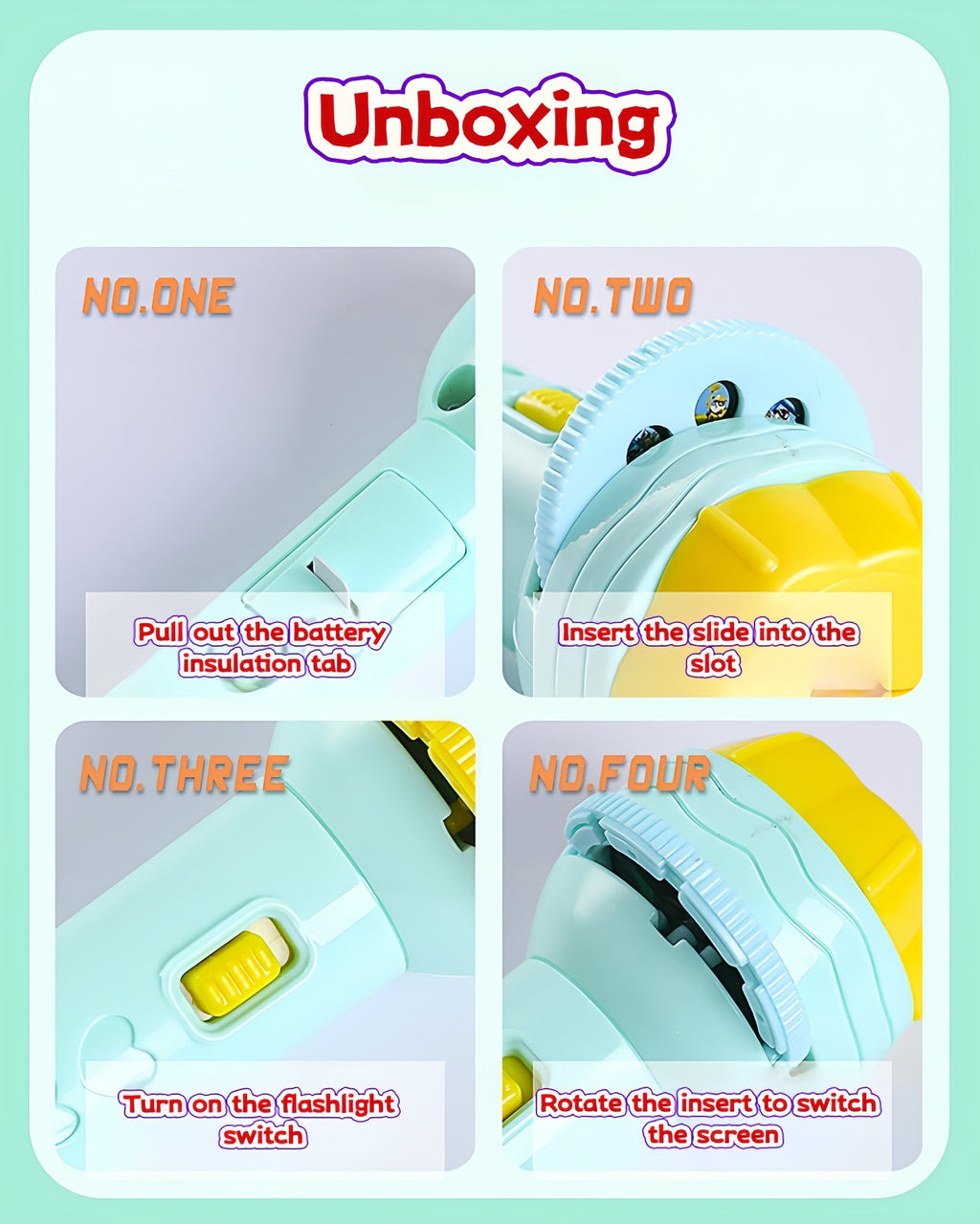 Kids Projection Flashlight Toy | 2-in-1 Learning Light
