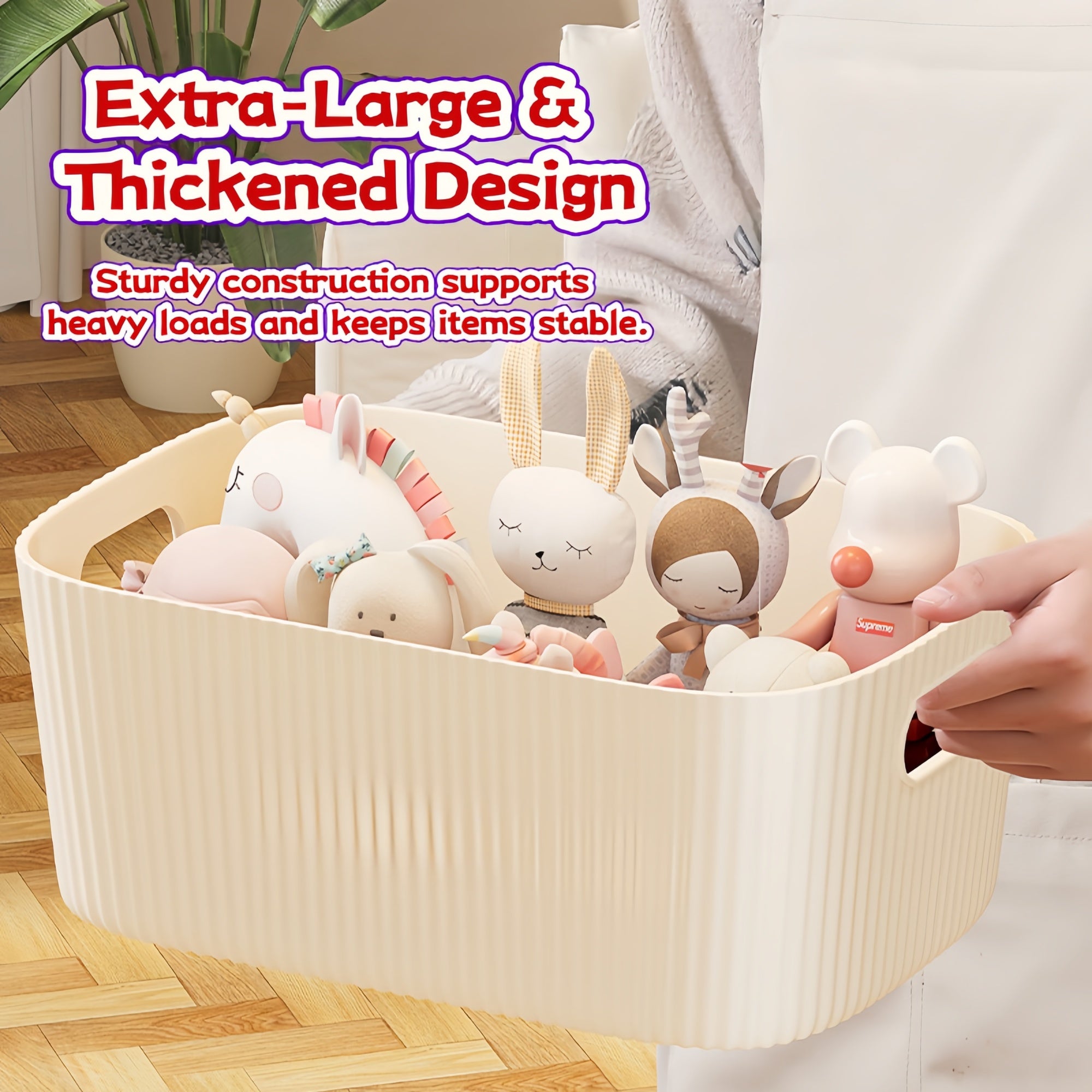 Creamy White Storage Bins | 3 Sizes for Home