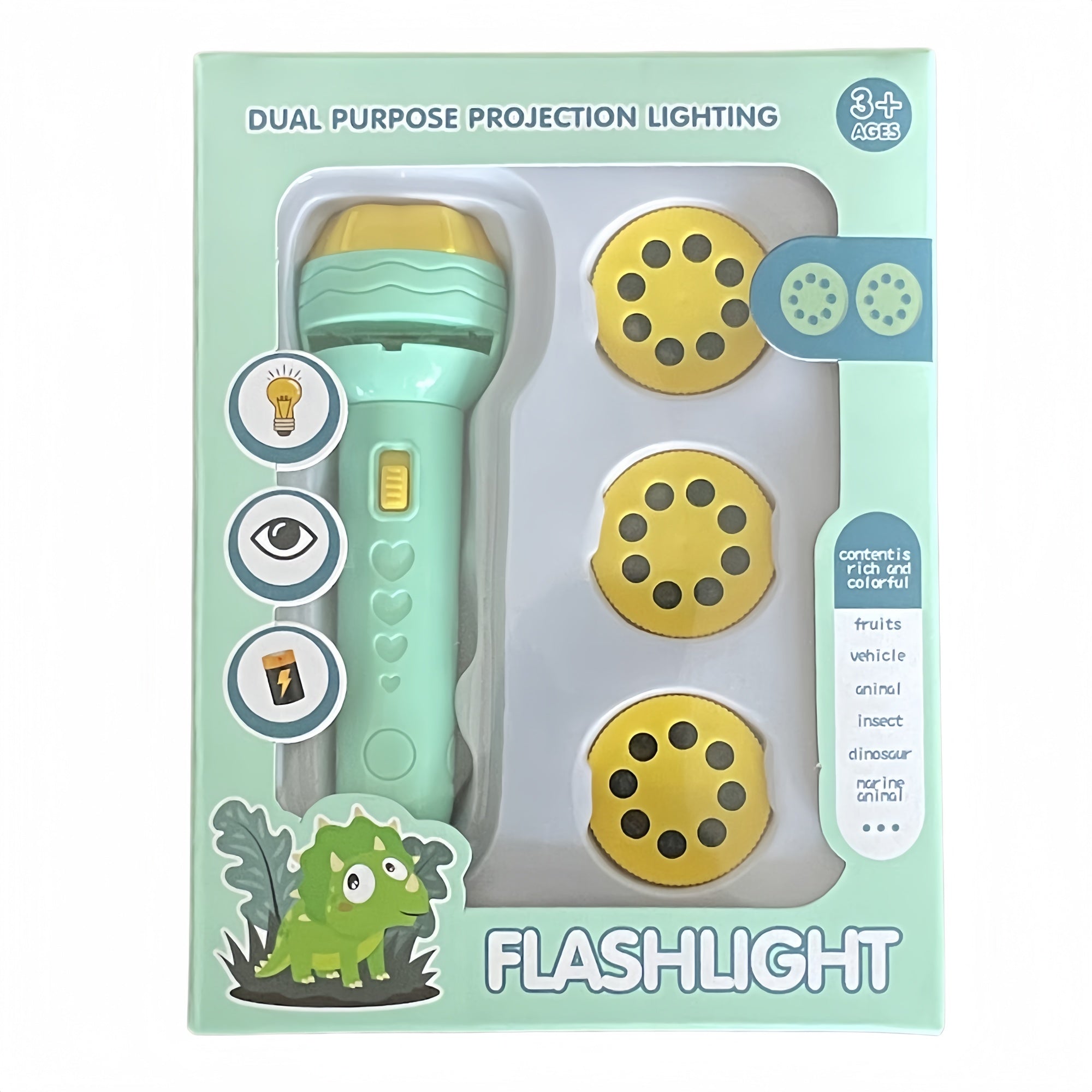 Kids Projection Flashlight Toy | 2-in-1 Learning Light